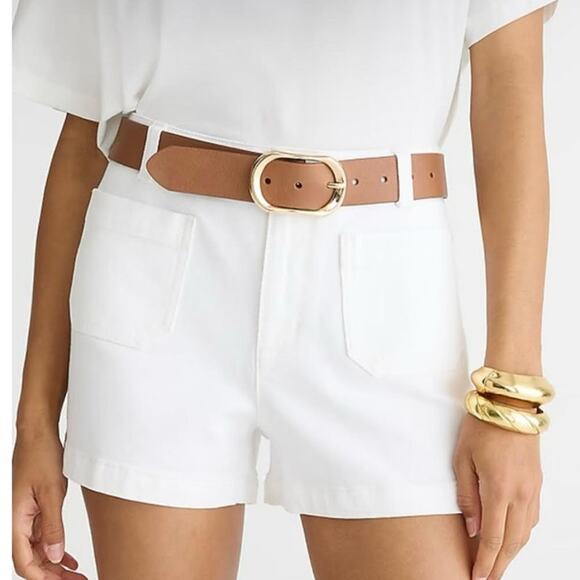 NWT J. Crew Patch-Pocket Denim Short In White 14 - Picture 1 of 8